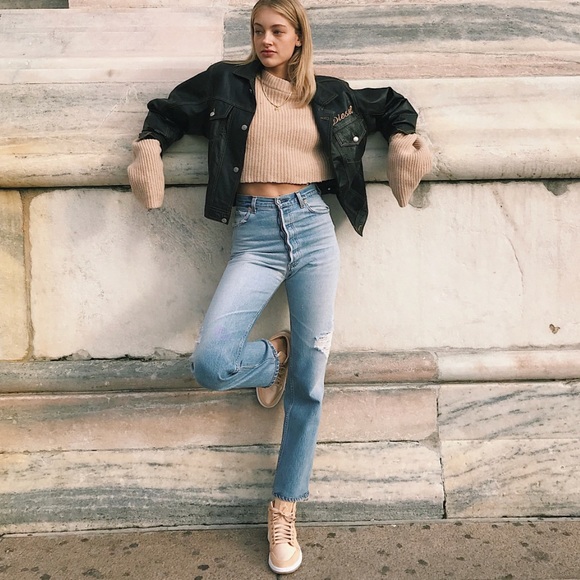 Re/Done Denim - RE/DONE High Rise Ankle Crop Jeans